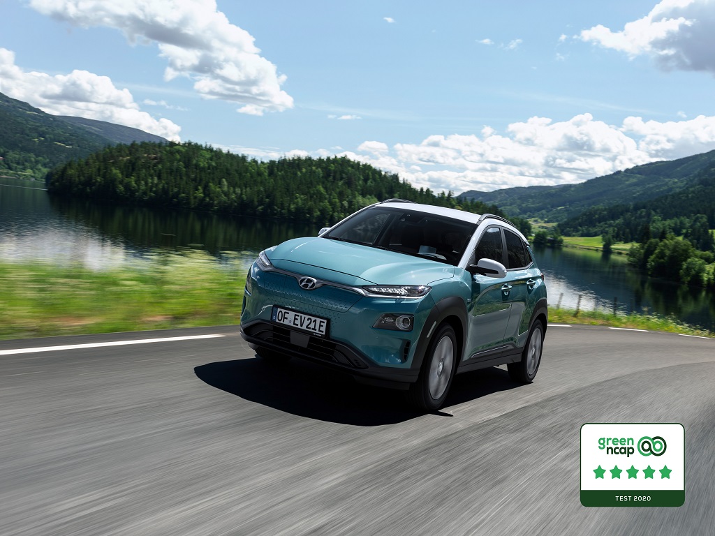 El Hyundai Kona eléctrico ha recibido una calificación de cinco estrellas de Green NCAP