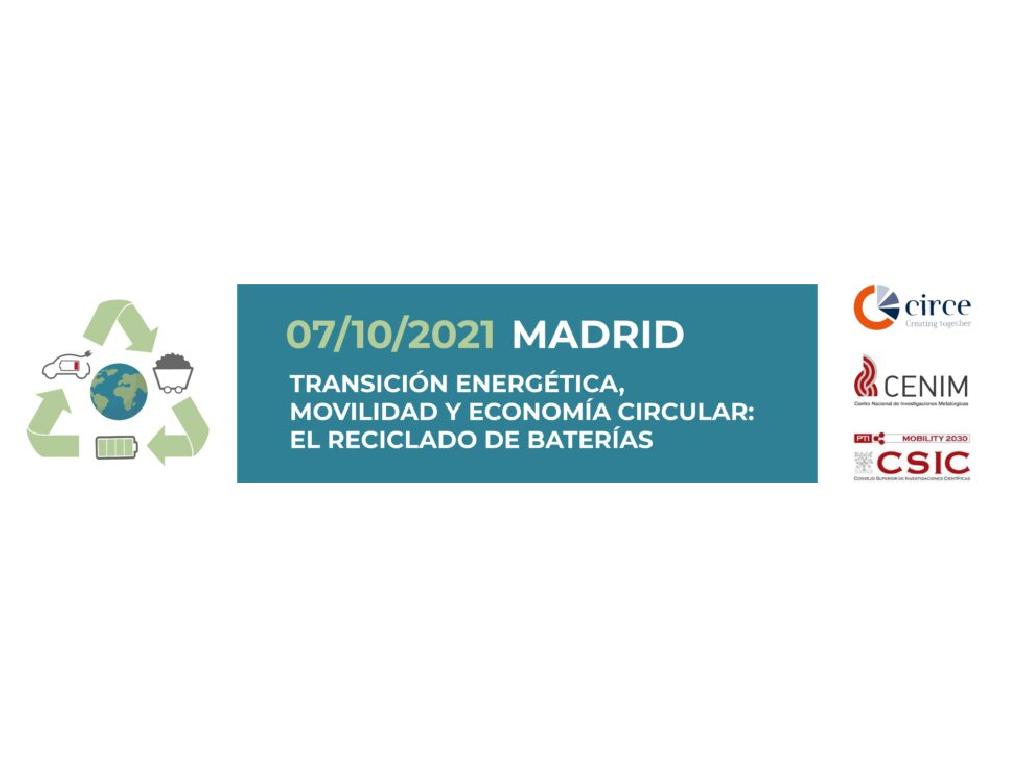 PTI Mobility2030, CSIC y la Fundación CIRCE realizan una jornada sobre movilidad y economía circular