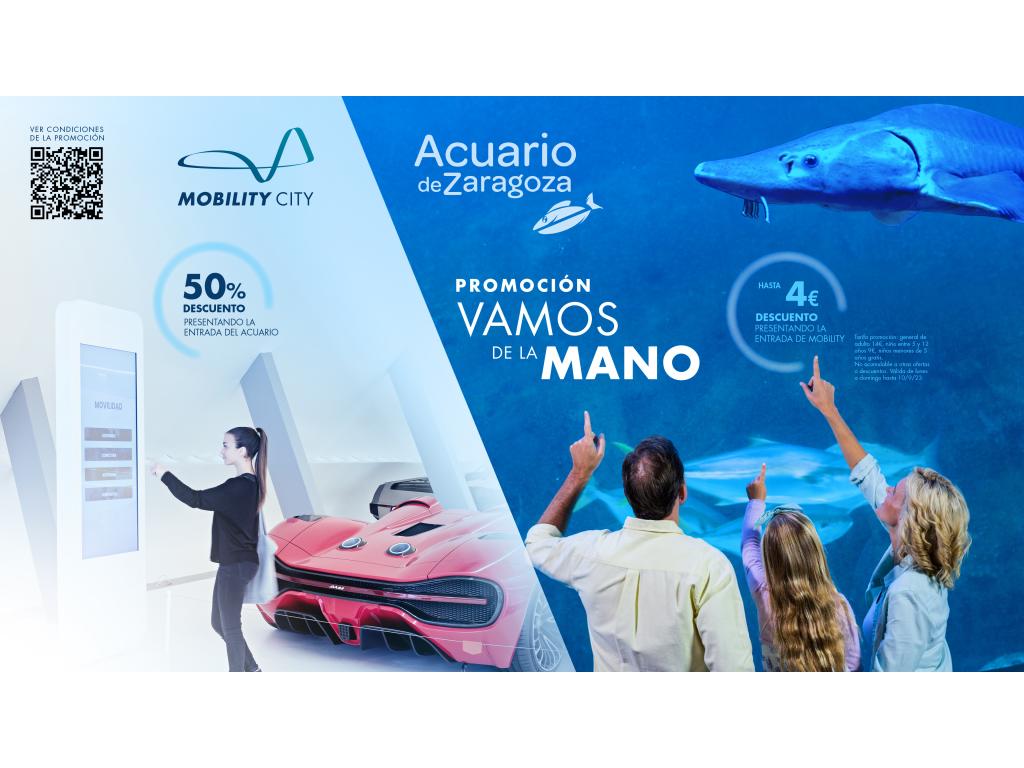 Hasta el 7/09, presenta la entrada del Acuario de Zaragoza y visita Mobility con entrada reducida