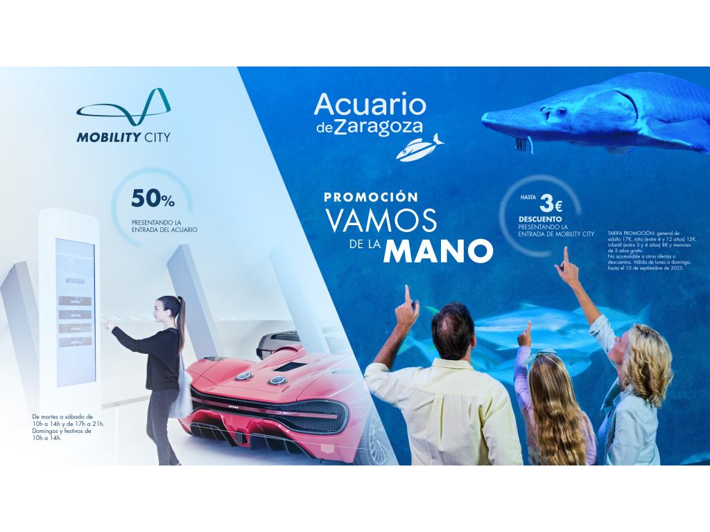 Mobility City ofrece entrada reducida a los visitantes del Acuario de Zaragoza hasta el 10 de septiembre
