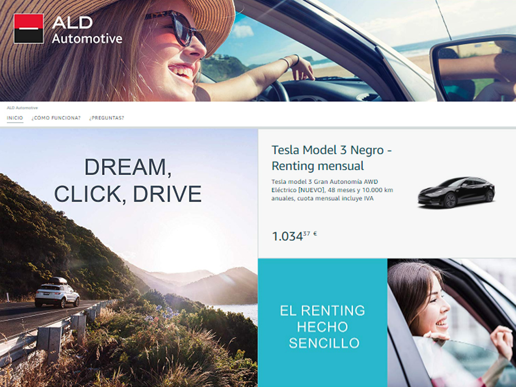 ALD Automotive ofrece el servicio de renting en la nueva tienda online de Amazon